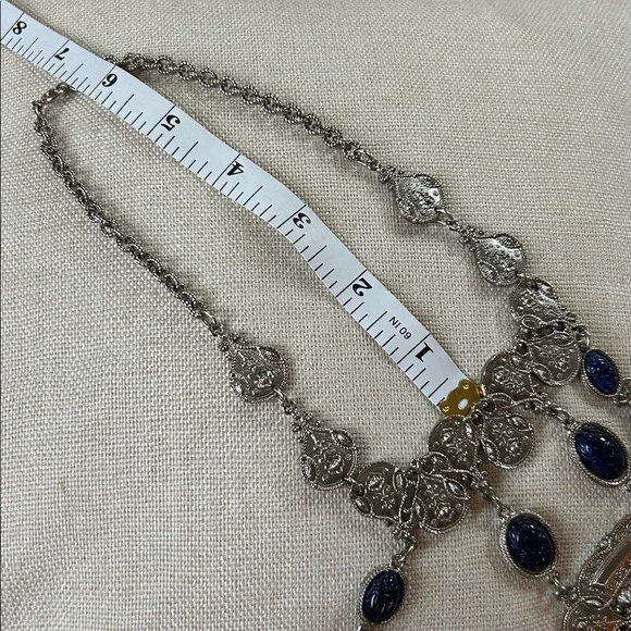 Vintage Accessocraft NYC statement necklace silvertone - Picture 4 of 6